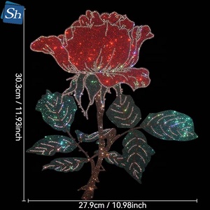 <span class=keywords><strong>Applique</strong></span> thermocollante brillante à strass, motif floral large et éclatant, style Rocker Punk, pour décoration artisanale de vêtements - Product Image 3