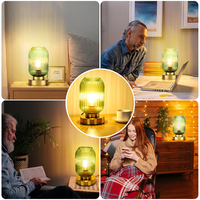 Lámpara de Mesa Moderna de Hierro con Pantalla de Vidrio, Bombilla LED E26, Tipo-C, 3500K, Blanco Cálido, para Comedor, Sala de Estar o Escritorio