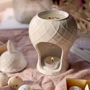 Poêle d'aromathérapie en céramique Lampe à huile essentielle Poêle Bougie domestique et porte-encens Dispositif de fusion de cire - Product Image 2