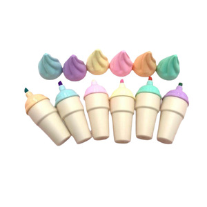 Wholesale <b>Multi</b>-<b>color</b> Highlighter <b>Pen</b> Flat-tip with Water-based Ink Cute Design Ice-cream Shape - Product Image 2