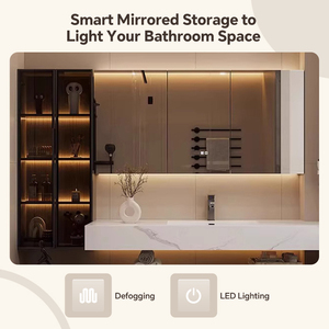 Ensemble <span class=keywords><strong>de</strong></span> meuble-lavabo <span class=keywords><strong>de</strong></span> <span class=keywords><strong>salle</strong></span> <span class=keywords><strong>de</strong></span> <span class=keywords><strong>bain</strong></span> avec <span class=keywords><strong>miroir</strong></span> intelligent anti-buée en céramique et armoire latérale, design français, armoire-<span class=keywords><strong>miroir</strong></span> LED intelligente murale pour hôtel - Product Image 3