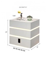 Table basse mini design moderne avec lumière LED, recharge sans fil, tiroir de refroidissement, meuble intelligent pour la maison, réfrigérateur de chevet