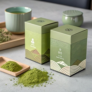 Individuell Bedruckter, Wiederverschließbarer und Lebensmittelechter Standbodenbeutel mit Matter Oberfläche und Zipper-Verschluss für 50g 100g Matcha-Pulver - Product Image 6