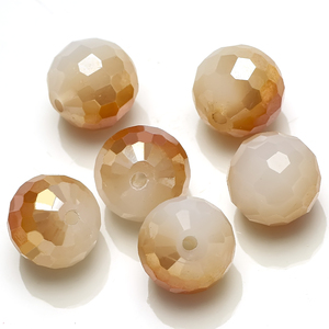 Perles de verre rondes facettées pour la fabrication de bijoux 10/12 mm Perles d'espacement en cristal en vrac pour pendentif charmant Bracelet Accessoires de bricolage - Product Image 5