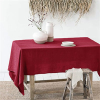 DUOLAI Couleur Naturelle 100 Lin Français Lin Rectangle Pré-lavé Doux Carré Nappe de Table Couverture Personnalisée Nappe Lin Mariage