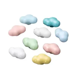 The New Cartoon Ceramic Furniture Handles In The Shape Of Cloud Pink White Cabinet knob for Children Room With Baby&Kids