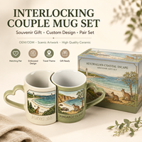 Ensemble de tasses à café en céramique Azulejo, motif monuments portugais, kangourou, koala, côte sablonneuse, bosse d'eucalyptus, en porcelaine fine, vente en gros pour distributeurs