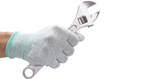 Gants de travail antistatiques ESD, compatibles écrans tactiles, avec bouts des doigts en PU, tricotés sans couture, pour assemblage électronique en salle blanche, certifiés CE - Product Image 6