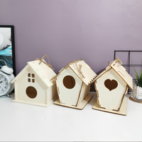 Kits de nichoirs à oiseaux en bois naturel à faire soi-même, non finis, à peindre, multifonctionnels, à suspendre au mur, ensembles d'artisanat en bois pour enfants