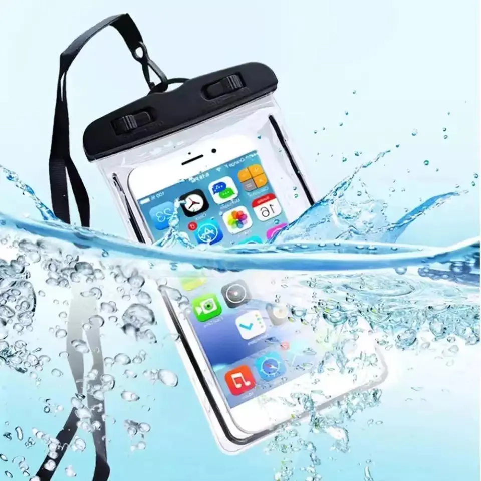 थोक फैक्टरी निर्माता अनुकूलित पीवीसी पानी के सबूत फोन बैग कवर 6.5 इंच स्मार्टफोन थैली निविड़ अंधकार फोन के मामले
