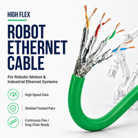 Kabel Ethernet Robot Fleksibel Tinggi Cat5e Cat6 Cat6A Cat7 SFTP Shielded PUR Drag Chain Kabel Ethernet Industri untuk Robotika