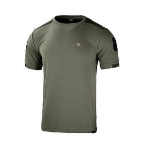 T-shirt coupe-vent vert olive DFG01, séchage rapide, col rond, manches courtes, tissu tricoté élastique à séchage rapide. - Product Image 1