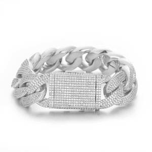 Genuine 18K Dipped 20mm Dome Bubble Moissanite Cuban Bracelets S925 Silver Ice Flooded <b>Set</b> Hip Hop Custom Fine Jewelry B2B OEM - Product Image 6