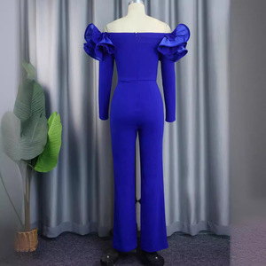 Am030410 Combinaisons élégantes d'automne à manches longues de style européen pour femmes Bleu - Product Image 3