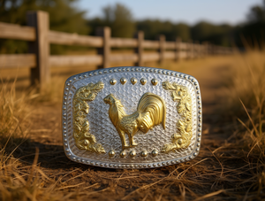 Fibbia per cintura grande LD Silver, design rotondo e quadrato placcato, 5,0 cm - Product Image 2