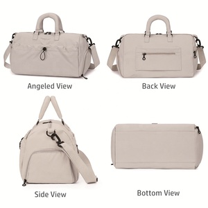 Embroidery Logo Premium Weekend <strong>Holdall</strong> Women's Travel Bag Athleisure Crossbody Mommy Gym Duffel Bag With Shoe Compartment - Product Image 5