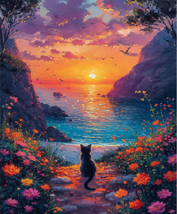 Pintura por Números Personalizada con Fotos de Gatos, Flores, Atardecer, Lago y Montaña, <span class=keywords><strong>Lienzo</strong></span> Nuevo Clásico/Postmoderno para el Hogar - Product Image 1