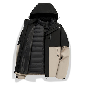 Men's 3 In 1 Outdoor <b>Jacket</b> With Detachable Down Liner <b>Waterproof</b> <b>Parka</b> For Work And Business Wear - Product Image 4