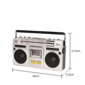 Retro Portable Cassette Recorder AM FM SW Radio BT <b>USB</b> TF Card Dual <b>Speakers</b> VU Meters For Home Office Travel Use Stereo Boombox - Product Image 2
