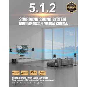 Sistema de Sonido Envolvente 5.1.2 con Subwoofer y 4 Altavoces para TV Inteligente con Cable, para Cine en Casa - Product Image 2