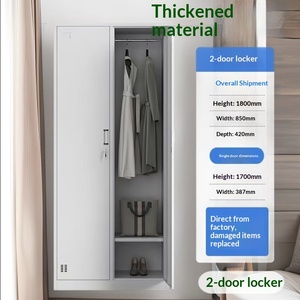 <span class=keywords><strong>Armoire</strong></span> métallique verrouillable à deux portes, style moderne et minimaliste, ignifuge avec tiroirs, <span class=keywords><strong>armoire</strong></span> de chambre pour employés - Product Image 3