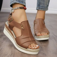 Sandales compensées d'été pour femmes, design mode, chaussures d'extérieur antidérapantes, mules à plateforme lumineuses, sandales plates d'automne