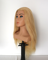 Prix d'usine Tête de mannequin d'entraînement en cheveux naturels à cheveux longs pour la coiffure, la coupe, la teinture et le coiffage