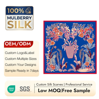 2026 Foulard en soie de mûrier sergé imprimé personnalisé, bord roulé à la main, pour femme, bandana personnalisable, faible MOQ