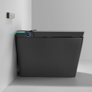 Luxury Self-Cleaning S-Trap Floor Mounted One-Piece Foot Sensor Flush Toilet With Stainless Nozzle & LED Display T25(Gary) Smart - Product Image 6