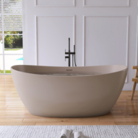 Baignoire Maydon 1650 mm pour adultes en surface solide, baignoire à remous ronde, gris café, baignoire autoportante moderne, fournisseur