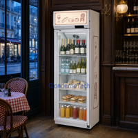 Réfrigérateur commercial vertical à porte vitrée simple, vitrine de présentation pour boissons, refroidisseur de boissons en bouteille