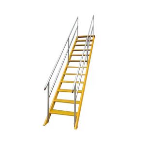 Moderne buitentrap met glazen leuning, van duurzaam aluminium, met antislip ontwerp - Product Image 2