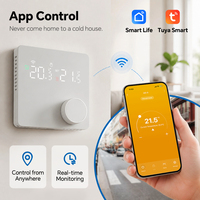 Termostato Inteligente WIFI para Calefacción por Suelo Radiante, Control por Voz con la Aplicación Tuya, Termostato Programable de 7 Días con Perilla Giratoria