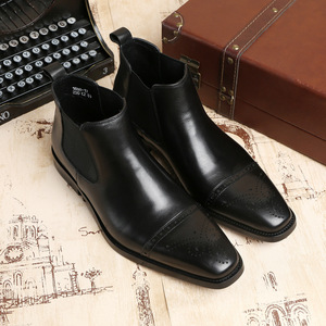 <span class=keywords><strong>Botas</strong></span> <span class=keywords><strong>de</strong></span> cuero genuino <span class=keywords><strong>de</strong></span> caña alta para <span class=keywords><strong>hombre</strong></span>, estilo británico, con punta y grabados, formales <span class=keywords><strong>de</strong></span> negocios, novedad 2026 - Product Image 6