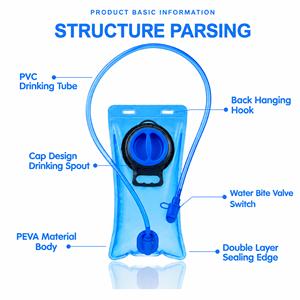 Hydrationsblase <span class=keywords><strong>1L</strong></span> EVA Wasserblase für Camping und Wandern mit TPE-Bissventil und Staubschutz OEM/ODM Individueller Logo-Service - Product Image 3