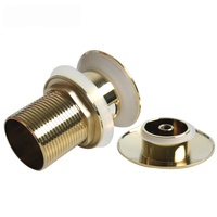 Robinet de lavabo de luxe en laiton épaissi, grande tête, plaqué PVD or, avec siphon escamotable doré, garantie 1 an