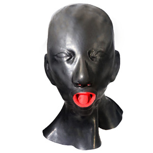 Masque facial en <span class=keywords><strong>latex</strong></span> pour homme en gros - Jouet de bondage BDSM pour couples |   Casque flexible pour adultes pour le cosplay et le jeu de rôle - Product Image 4