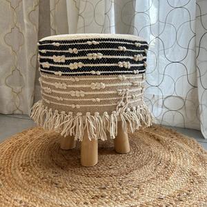Pouf en corde de coton fait main par un fournisseur indien pour salon, chambre à coucher, coin détente et décoration moderne de la maison - Product Image 3