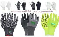 Gants de sécurité industriels/mécaniques HTR, paume enduite de nitrile, antistatiques, anti-coupures, compatibles écrans tactiles, gris