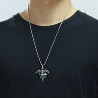 Bijoux Turquoise Design créatif de haute qualité, collier Vintage en acier inoxydable avec pendentif aigle avec effet 3D