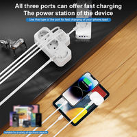 Multiprise intelligente PUJIMAX avec prise EU, 3 prises allemandes, protection contre les surtensions, 1 chargeur USB-A et 2 chargeurs USB-C