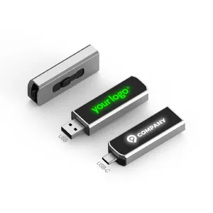 신상품 LED 유형 C usb C 엄지 프로모션 USB 플래시 드라이브 메모리 칩 pendrive 8gb 도매 16g 32g 64g USB 스틱 저장 장치