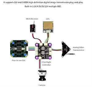 Radiolink Neuer F722 Racing Flight Controller mit Integriertem OSD BEC Open-Source Betaflight Mehrfachübertragung <span class=keywords><strong>3</strong></span>-6S RC Drohne FXB - Product Image 4