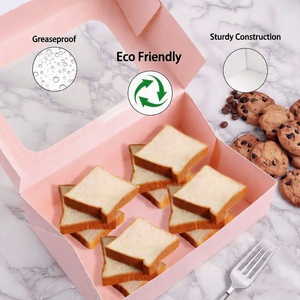 Boîte à gâteaux personnalisée avec fenêtre transparente pour mini-gâteaux, <span class=keywords><strong>donuts</strong></span>, macarons, biscuits, idéale pour fêtes et mariages - Product Image 4