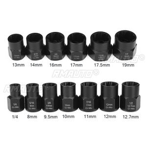 Juego de 13 piezas de extractor de tornillos y tuercas dañados por impacto, kit de herramientas de extracción, llave de vaso para extracción de tornillos y tuercas de 3/8 pulgadas - Product Image 5