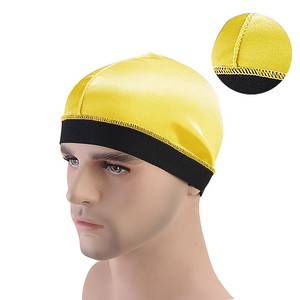 サテンシルクドームオートバイサイクリングヘルメットライナーストッキング波スカルキャップ弾性バンド付き - Product Image 3