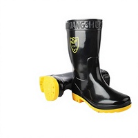 Bottes de pluie de protection pour hommes Tongfu, durables, résistantes aux acides et aux alcalis, en PVC, imperméables, chaussures de sécurité pour le nettoyage domestique