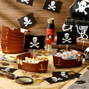 Bandejas Desechables de Papel para Servir Alimentos, Diseño Personalizado, Decoración para Fiestas, Carnavales, Temática Tropical, Piratas - Product Image 5