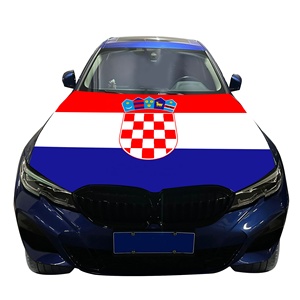 Housse de capot de <span class=keywords><strong>voiture</strong></span> avec drapeau de la <span class=keywords><strong>Croatie</strong></span>, 120x150cm, bannière élastique pour capot moteur, écusson national croate, housse de protection automobile pour événements sportifs - Product Image 1