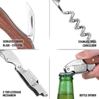 Accessoires pour le vin Vis en liège Bois de santal Ouvre-bouteille de vin rouge Tire-bouchon en acier inoxydable pour serveurs de bouteilles de vin en palissandre